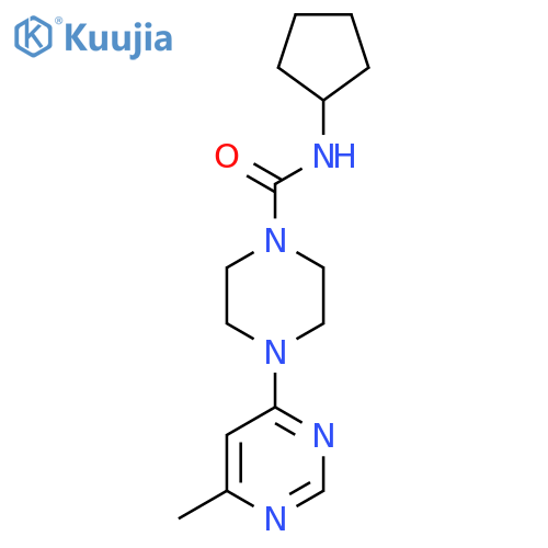 N-cyclopentyl-4-(6-methylpyrimidin-4-yl)piperazine-1-carboxamide structure
