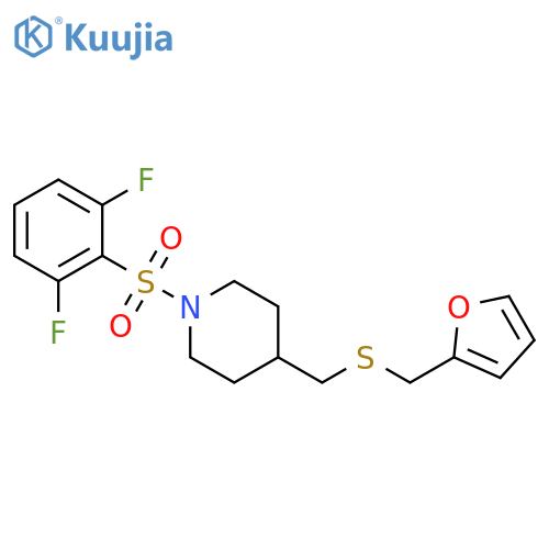 1-(2,6-difluorobenzenesulfonyl)-4-({[(furan-2-yl)methyl]sulfanyl}methyl)piperidine structure