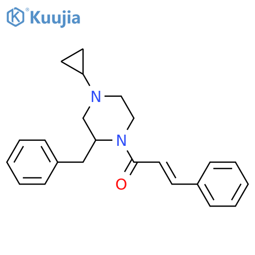 (2E)-1-(2-benzyl-4-cyclopropylpiperazin-1-yl)-3-phenylprop-2-en-1-one structure