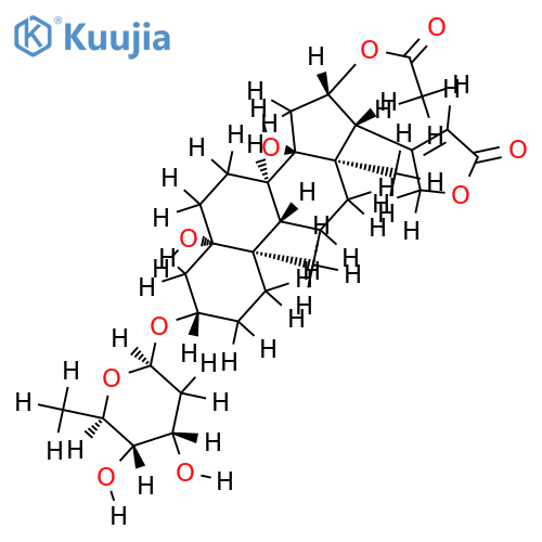 16-O-acetyl-hydroxyperiplogenin 3-O-beta-D-digitoxopyranoside structure