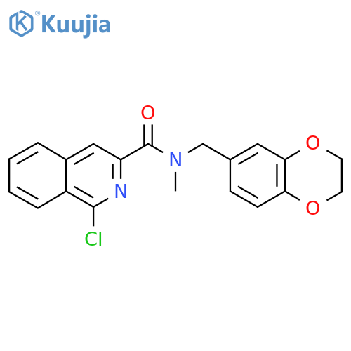 1-chloro-N-[(2,3-dihydro-1,4-benzodioxin-6-yl)methyl]-N-methylisoquinoline-3-carboxamide structure