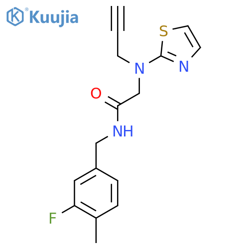 N-[(3-fluoro-4-methylphenyl)methyl]-2-[(prop-2-yn-1-yl)(1,3-thiazol-2-yl)amino]acetamide structure