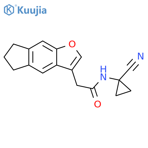 N-(1-Cyanocyclopropyl)-6,7-dihydro-5H-indeno[5,6-b]furan-3-acetamide structure