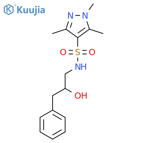 N-(2-hydroxy-3-phenylpropyl)-1,3,5-trimethyl-1H-pyrazole-4-sulfonamide structure