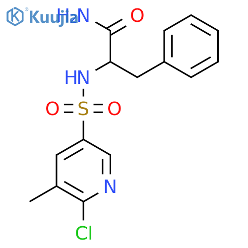 2-(6-Chloro-5-methylpyridine-3-sulfonamido)-3-phenylpropanamide structure