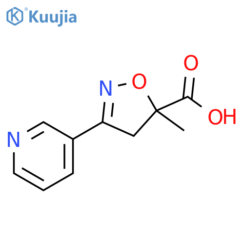5-Methyl-3-pyridin-3-yl-4,5-dihydro-isoxazole-5-carboxylic acid structure
