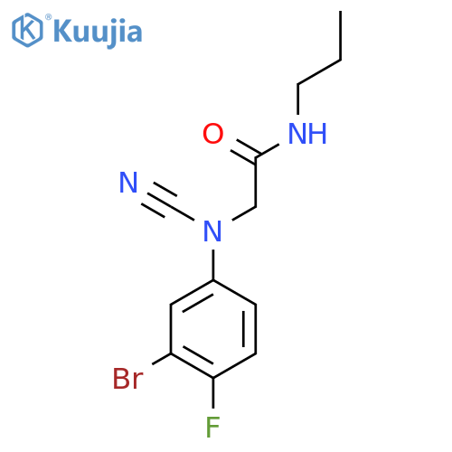 2-(3-bromo-4-fluorophenyl)(cyano)amino-N-propylacetamide structure