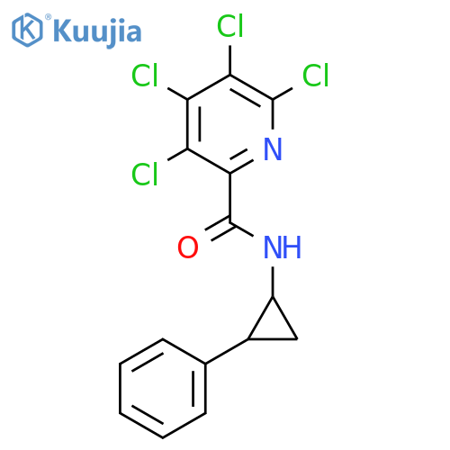 3,4,5,6-tetrachloro-N-(2-phenylcyclopropyl)pyridine-2-carboxamide structure
