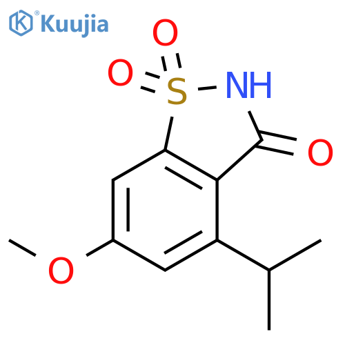4-isopropyl-6-methoxy-1,2-benzothiazol-3(2h)-one 1,1-dioxide structure