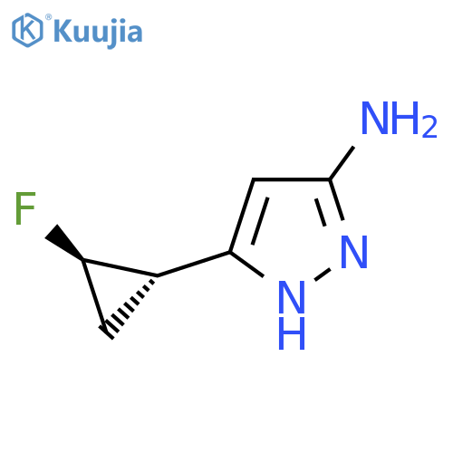5-((1S,2R)-2-Fluorocyclopropyl)-1H-pyrazol-3-amine structure