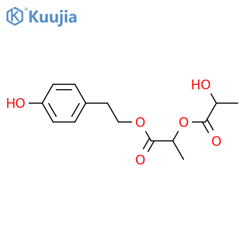 2-Hydroxypropanoic acid; (S)-form, O-(2R-Hydroxypropanoyl), 2-[(4-hydroxyphenyl)ethyl] ester structure