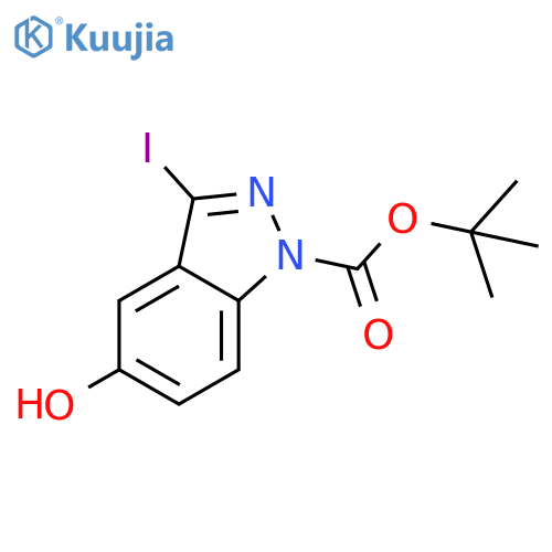 Tert-Butyl 5-hydroxy-3-iodo-1H-indazole-1-carboxylate structure