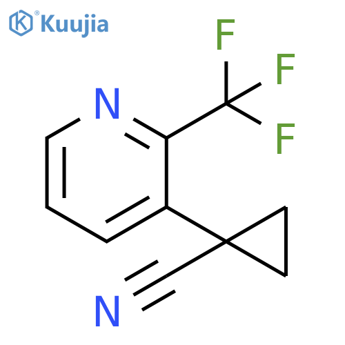 1-2-(trifluoromethyl)pyridin-3-ylcyclopropane-1-carbonitrile structure