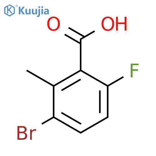 3-Bromo-6-fluoro-2-methylbenzoic acid structure
