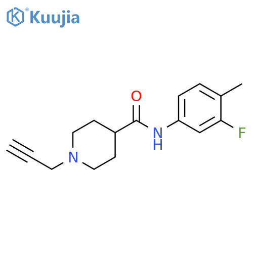 N-(3-fluoro-4-methylphenyl)-1-(prop-2-yn-1-yl)piperidine-4-carboxamide structure