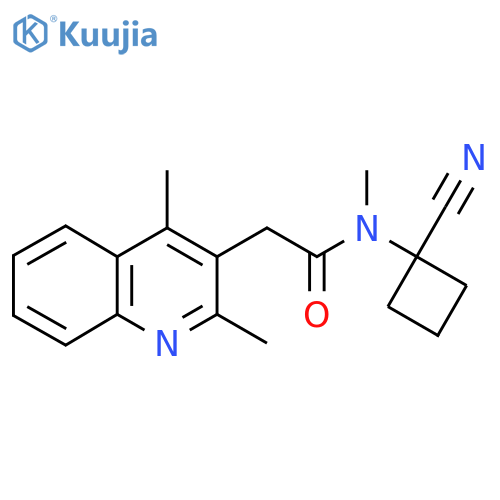 N-(1-cyanocyclobutyl)-2-(2,4-dimethylquinolin-3-yl)-N-methylacetamide structure