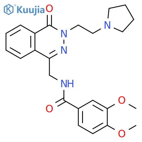 3,4-dimethoxy-N-({4-oxo-3-[2-(pyrrolidin-1-yl)ethyl]-3,4-dihydrophthalazin-1-yl}methyl)benzamide structure