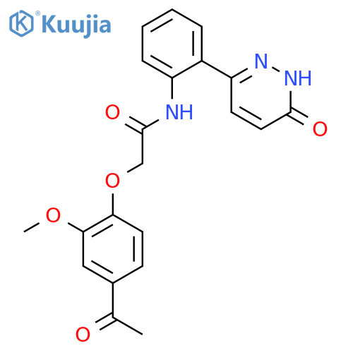 2-(4-acetyl-2-methoxyphenoxy)-N-2-(6-oxo-1,6-dihydropyridazin-3-yl)phenylacetamide structure