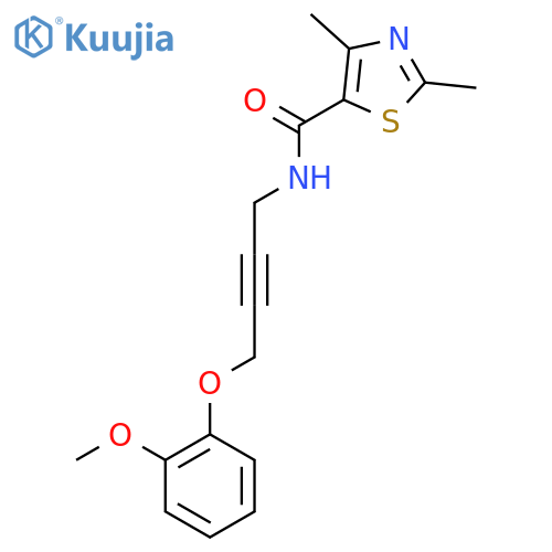 N-4-(2-methoxyphenoxy)but-2-yn-1-yl-2,4-dimethyl-1,3-thiazole-5-carboxamide structure