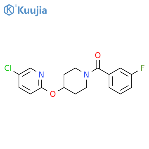 5-chloro-2-{[1-(3-fluorobenzoyl)piperidin-4-yl]oxy}pyridine structure