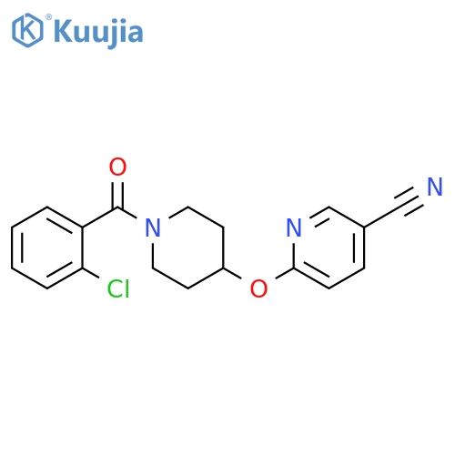 6-{[1-(2-chlorobenzoyl)piperidin-4-yl]oxy}pyridine-3-carbonitrile structure