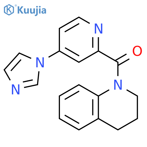 1-[4-(1H-imidazol-1-yl)pyridine-2-carbonyl]-1,2,3,4-tetrahydroquinoline structure
