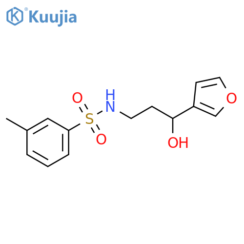 N-[3-(furan-3-yl)-3-hydroxypropyl]-3-methylbenzene-1-sulfonamide structure