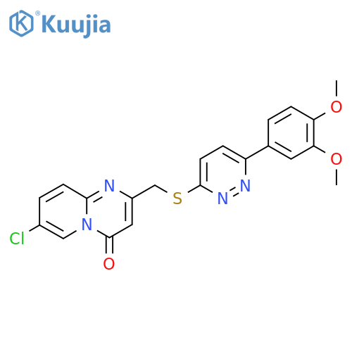 7-chloro-2-({6-(3,4-dimethoxyphenyl)pyridazin-3-ylsulfanyl}methyl)-4H-pyrido1,2-apyrimidin-4-one structure