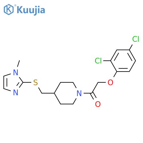 2-(2,4-dichlorophenoxy)-1-(4-{[(1-methyl-1H-imidazol-2-yl)sulfanyl]methyl}piperidin-1-yl)ethan-1-one structure