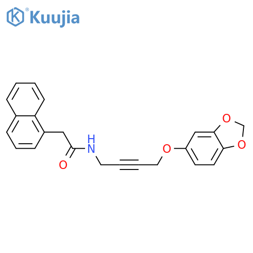 N-4-(2H-1,3-benzodioxol-5-yloxy)but-2-yn-1-yl-2-(naphthalen-1-yl)acetamide structure