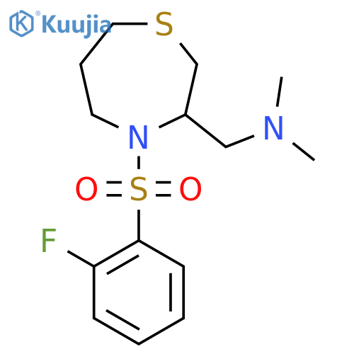 {[4-(2-fluorobenzenesulfonyl)-1,4-thiazepan-3-yl]methyl}dimethylamine structure