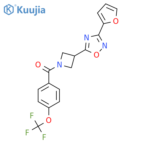 3-(furan-2-yl)-5-{1-4-(trifluoromethoxy)benzoylazetidin-3-yl}-1,2,4-oxadiazole structure