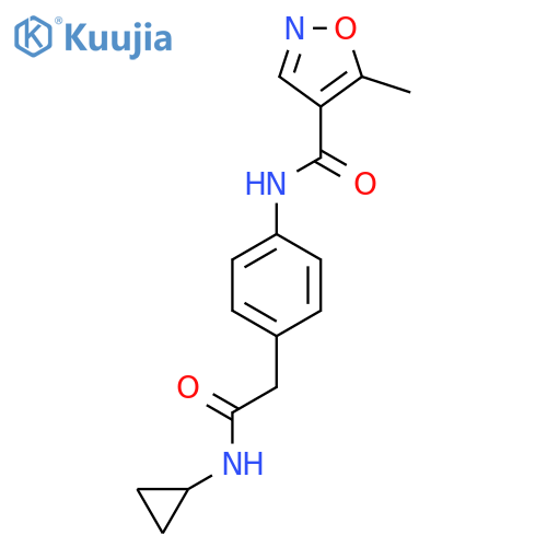 N-{4-(cyclopropylcarbamoyl)methylphenyl}-5-methyl-1,2-oxazole-4-carboxamide structure