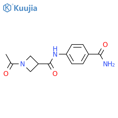 1-acetyl-N-(4-carbamoylphenyl)azetidine-3-carboxamide structure