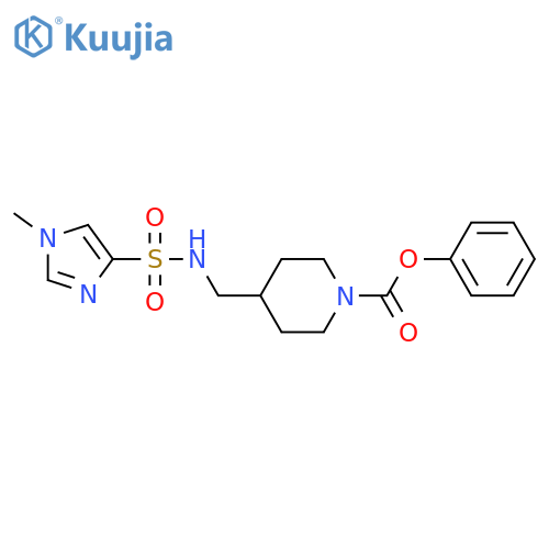 phenyl 4-(1-methyl-1H-imidazole-4-sulfonamido)methylpiperidine-1-carboxylate structure