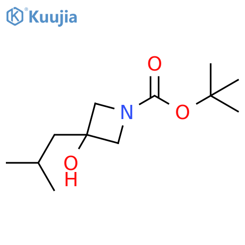 1-Azetidinecarboxylic acid, 3-hydroxy-3-(2-methylpropyl)-, 1,1-dimethylethyl ester structure