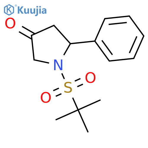 3-Pyrrolidinone, 1-[(1,1-dimethylethyl)sulfonyl]-5-phenyl-, (5R)- structure