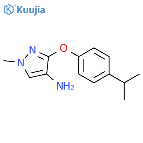 1-methyl-3-[4-(propan-2-yl)phenoxy]-1H-pyrazol-4-amine structure