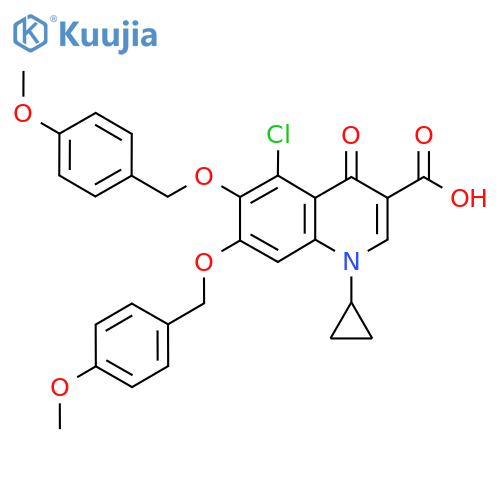 5-Chloro-1-cyclopropyl-6,7-bis((4-methoxybenzyl)oxy)-4-oxo-1,4-dihydroquinoline-3-carboxylic acid structure