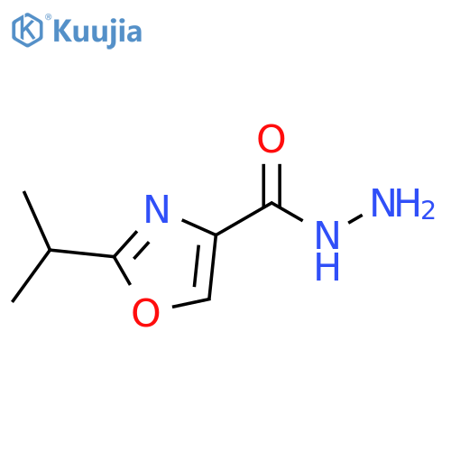 4-Oxazolecarboxylic acid, 2-(1-methylethyl)-, hydrazide structure