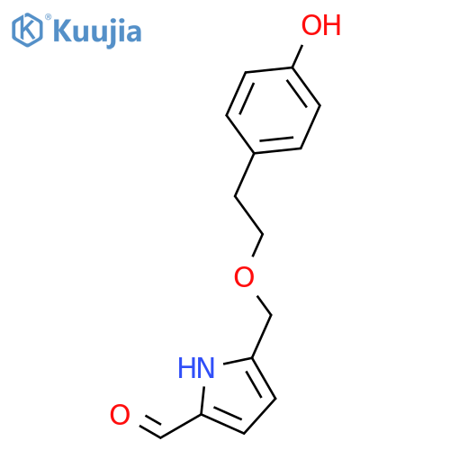 5-{[2-(4-hydroxyphenyl)ethoxy]methyl}-1H-pyrrole-2-carbaldehyde structure