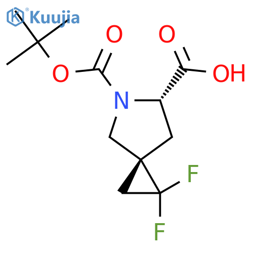 (3r,6s)-5-[(Tert-butoxy)carbonyl]-1,1-difluoro-5-azaspiro[2.4]heptane-6-carboxylic acid structure