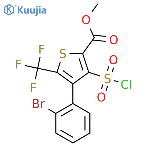4-(2-Bromo-phenyl)-3-chlorosulfonyl-5-trifluoro-methyl-thiophene-2-carboxylic acid methyl ester structure