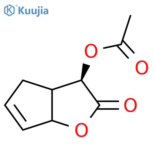 (3R)-2-oxo-3,3a,4,6a-tetrahydro-2H-cyclopenta[b]furan-3-yl acetate structure