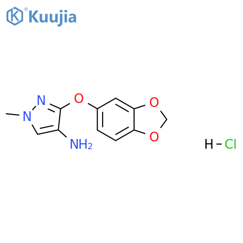 3-(1,3-benzodioxol-5-yloxy)-1-methylpyrazol-4-amine:hydrochloride structure
