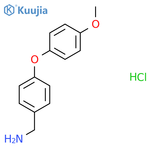 [4-(4-Methoxyphenoxy)phenyl]methanamine;hydrochloride structure