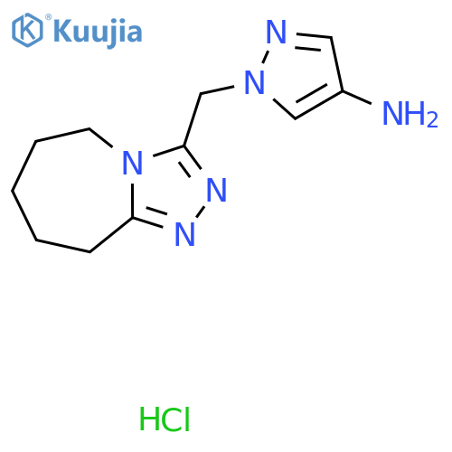 1-(6,7,8,9-Tetrahydro-5H-[1,2,4]triazolo[4,3-a]azepin-3-ylmethyl)pyrazol-4-amine;hydrochloride structure
