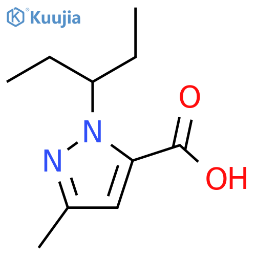 3-methyl-1-(pentan-3-yl)-1H-pyrazole-5-carboxylic acid structure