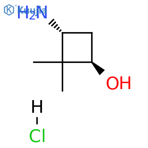 trans-3-amino-2,2-dimethyl-cyclobutanol;hydrochloride structure