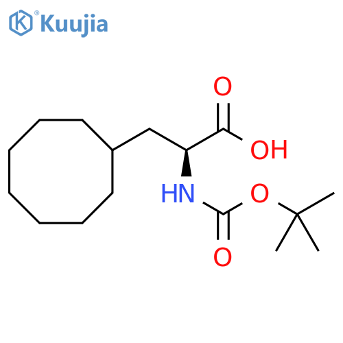(2S)-2-(tert-butoxycarbonylamino)-3-cyclooctyl-propanoic acid structure